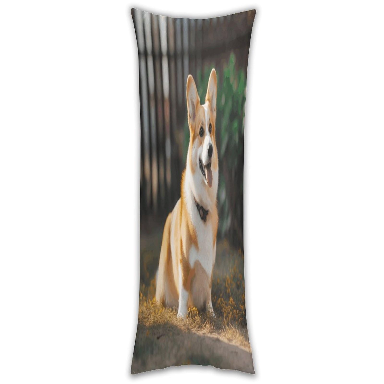 Dog Corgi Pillow Cases Breathable Vertical Long Pillowcase Body Pillowcase with Hidden Zipper Closure Soft and Cozy Pillow Cover 20x54 Inches for Bedroom Couch