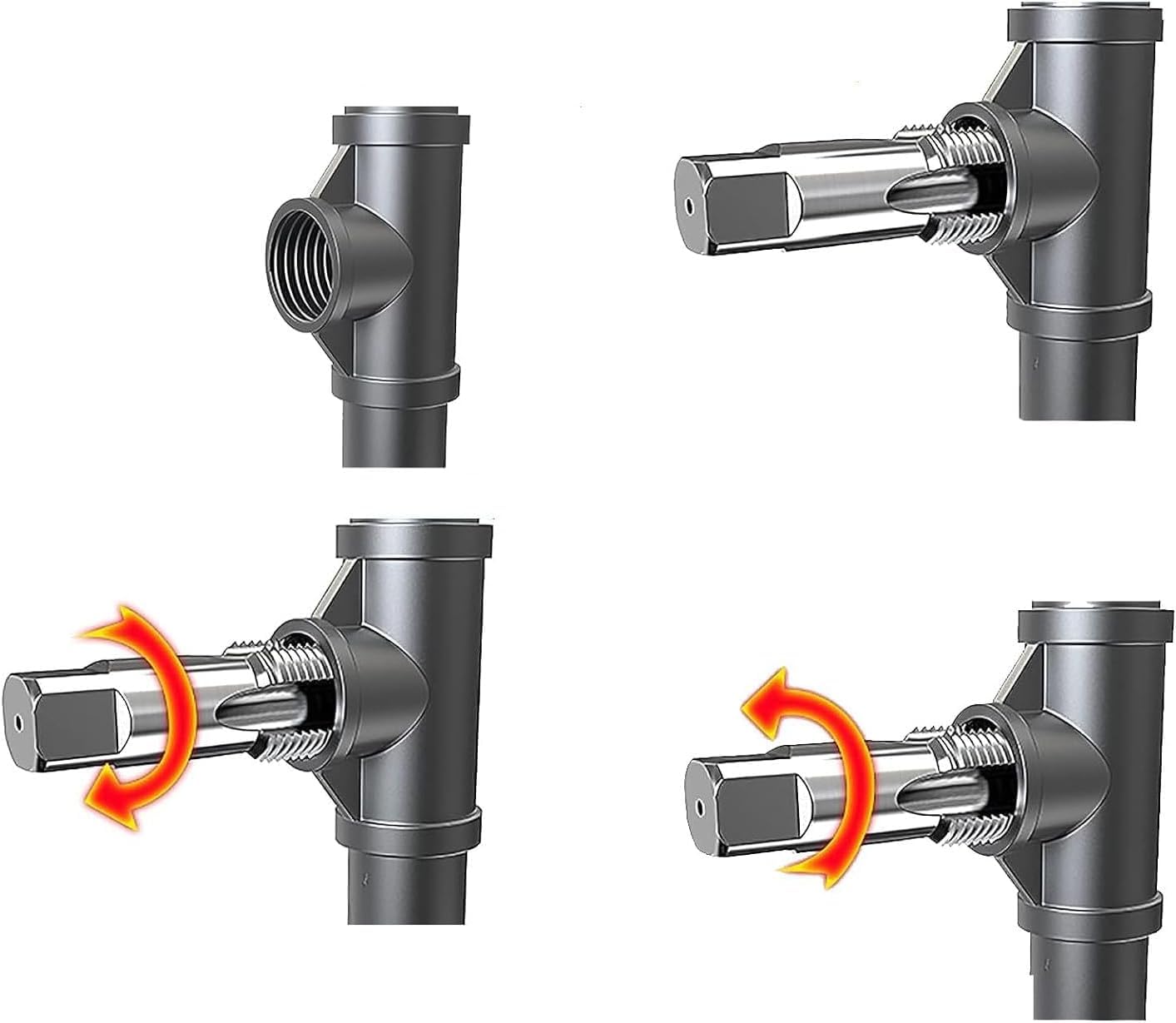 Set di maschi per tubi, in acciaio al carbonio, filettatura interna da 1/2", filettatura interna da 3/4", maschio, per riparazione meccanica e automobilistica, raccordi per tubi dell'acqua