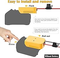 Vista 5 de 2 Pack Power Wheel Adapter for Dewalt 20V Battery Adapter with Switch, Fuse & Wire Terminals, 12AWG Wire, Power Wheel Battery Converter for DIY Ride