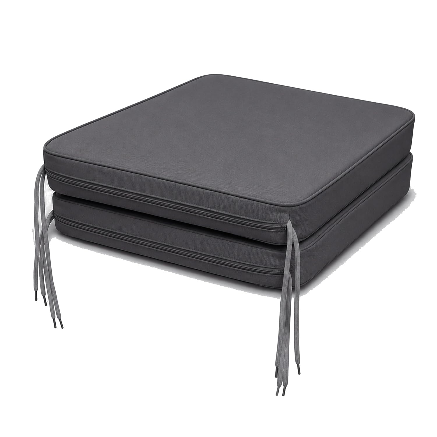 Brillars Cushion Outdoor Seating Non-Slip Garden Patio Chair Cushions Indoor Furniture Seat Pads With Ties, Water Resistant Zip Cover (16"x16"x2") 40x40x5cm (Charcoal, Pack of 2) โ image 1