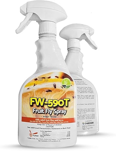 Gardner - Aerosol para moscas de la fruta para mosquitos, insectos, pulgas, garrapatas, ácaros, avispas - Espray natural para insectos para mascotas