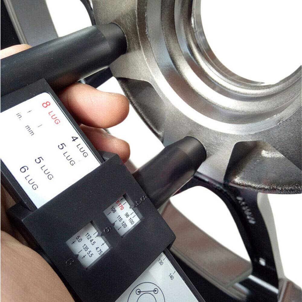aqxreight - Calibro del modello del bullone, strumento del calibro di misurazione scorrevole del modello del bullone del cerchione dell'automobile Righello PCD 4 5 6 8 Lug