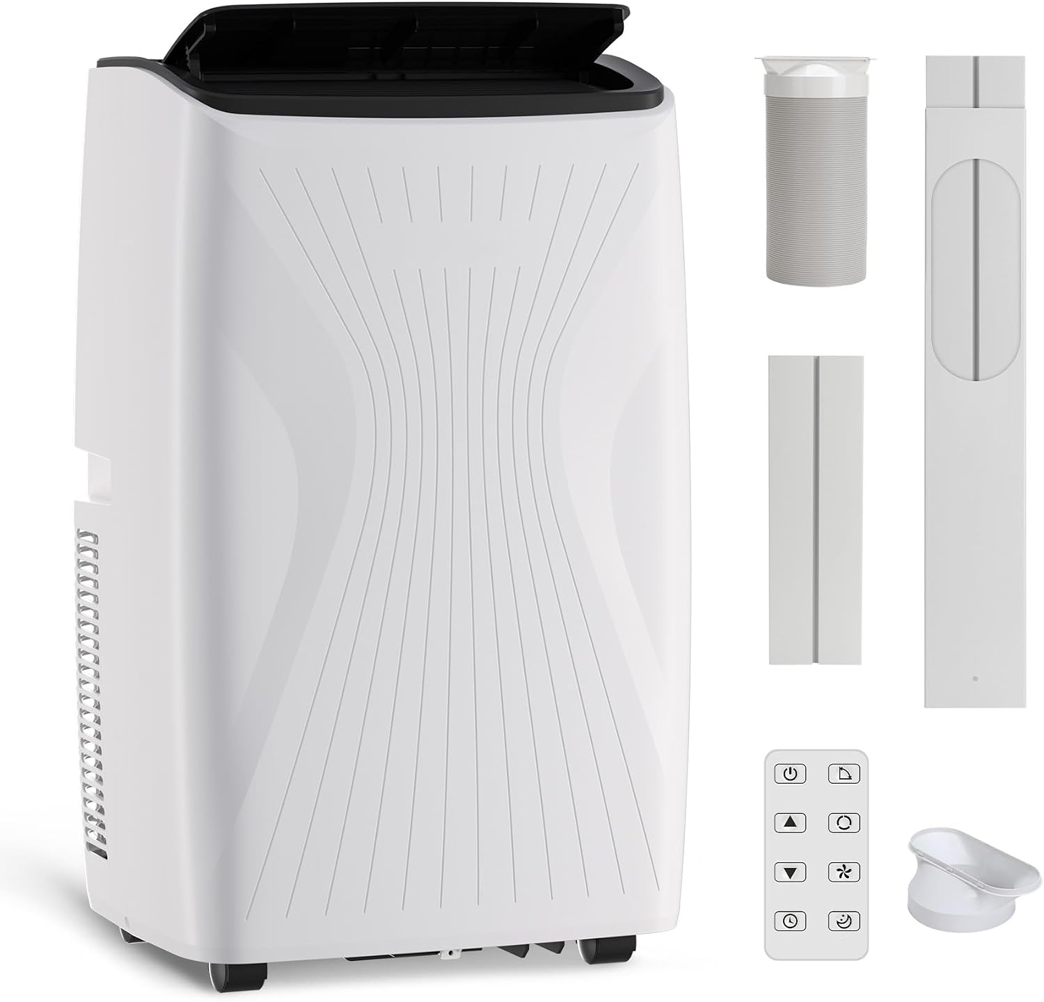 Climatiseur portable 12000 BTU, unité de climatisation 5-en-1 avec refroidissement, ventilateur, déshumidificateur, modes sommeil et automatique, couvre jusqu'à 550 pi², télécommande, pour chambre, bureau à domicile, salon (12000 BTU)