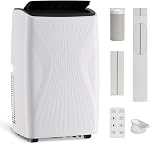 Climatiseur portable 12000 BTU, unité de climatisation 5-en-1 avec refroidissement, ventilateur, déshumidificateur, modes sommeil et automatique, couvre jusqu'à 550 pi², télécommande, pour chambre, bureau à domicile, salon (12000 BTU)