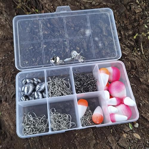 Kit Anzol de Pesca Estojo com Chumbada Boias Guizo 286 Unidades