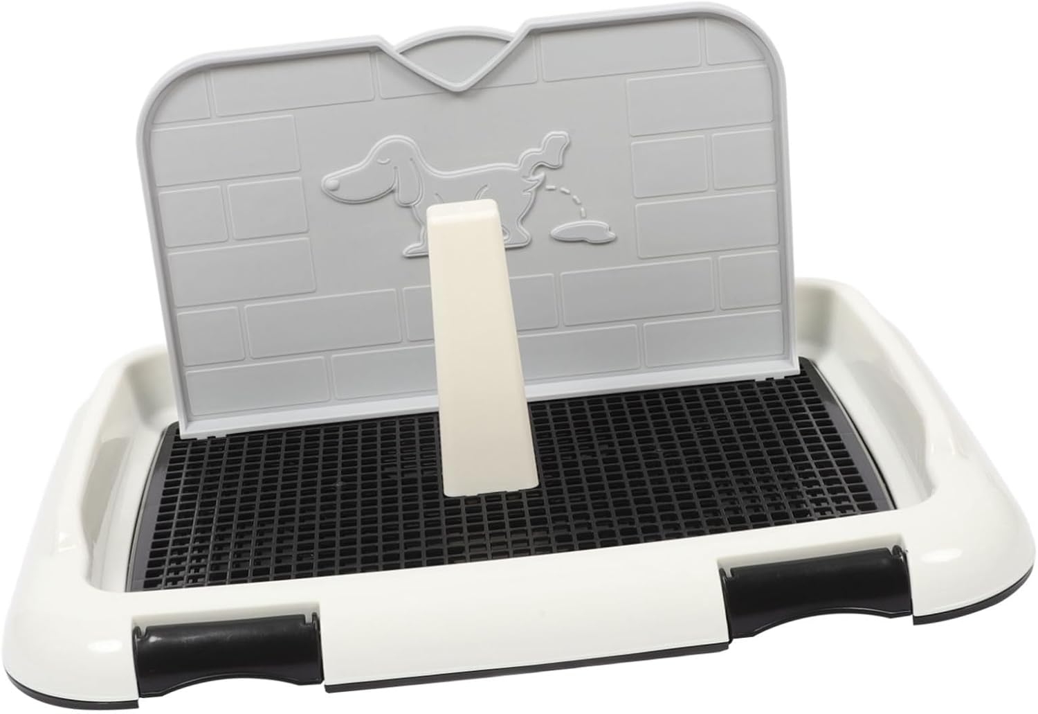 Milisten Indoor Dog Potty Tray with Splashproof Design Sturdy Plastic Dog Toilet for Puppy Training and Urine Containment Easy to Clean Mesh Pet Toilet Holder