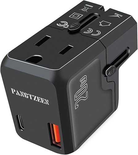 Adaptador universal de viaje internacional enchufe de bolsillo con PD 20W USBC y puertos de carga USBA todo en uno con tipo A C G I para Estados