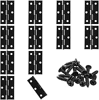 Murtenze 12 Pack 2.5 Inch Black Butt Hinges - Heavy Duty Ball Bearing Cabinet Door Hinges with 72 Screws, Rustproof Indoor Outdoor