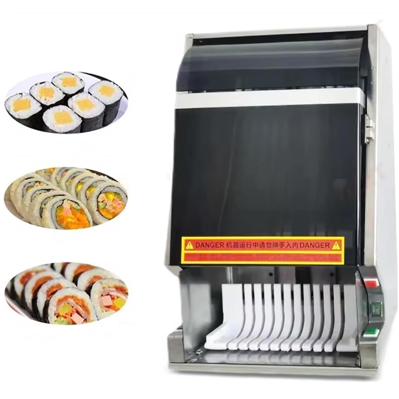 OLSKFUH Automatic Sushi Roll Cutting Machine, Multifunctional Sushi Roll Slicer, Sharp Blade, Time-Saving And Labor-Saving, Fast Cutting,For Restaurants, Kitchens, Snack Bars,12slices