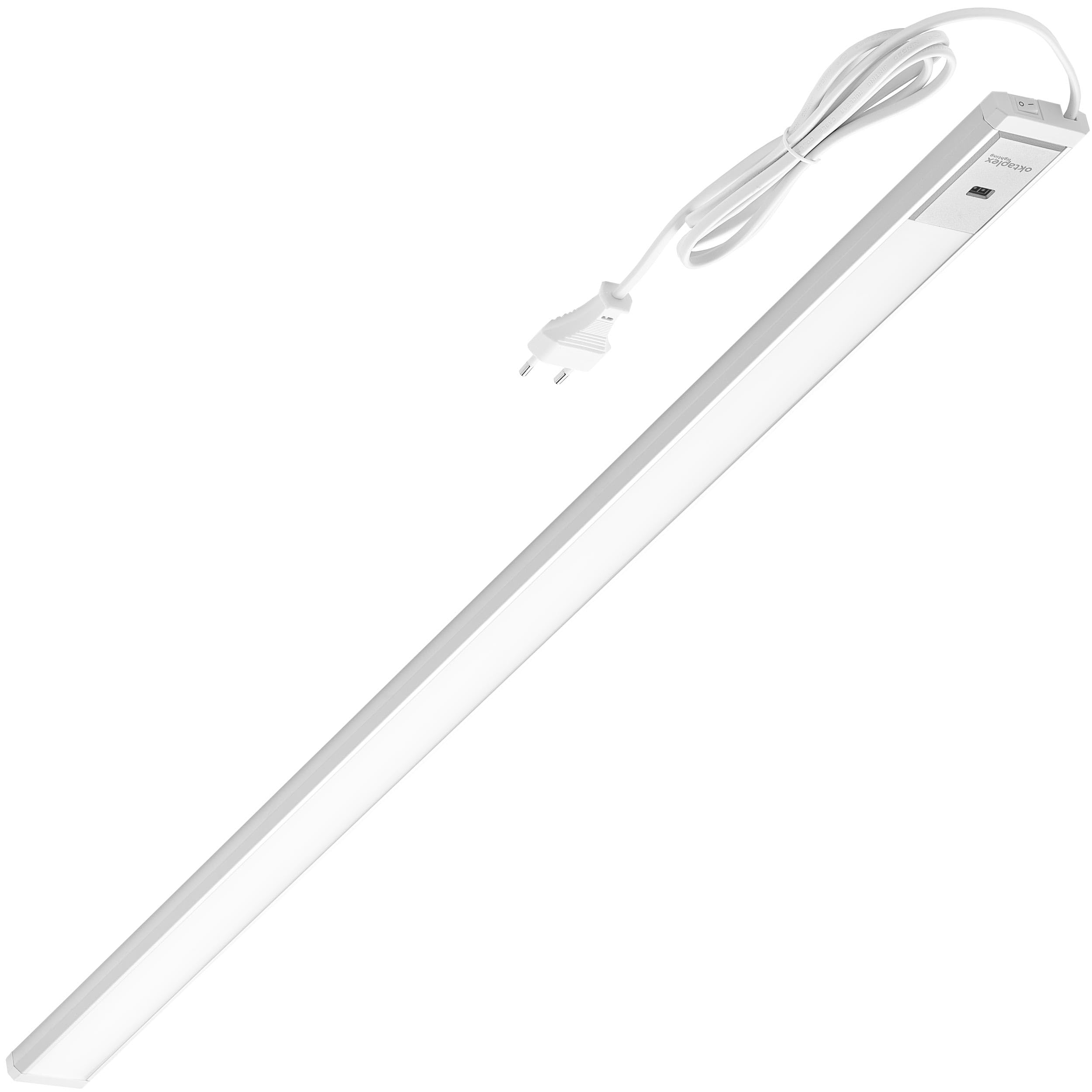 Oktaplex lot de 1 Riva réglette LED cuisine 90 cm avec capteur | 9.9 W avec 760 lm en blanc neutre 4000K sur 230V, aluminium, variation gestuelle