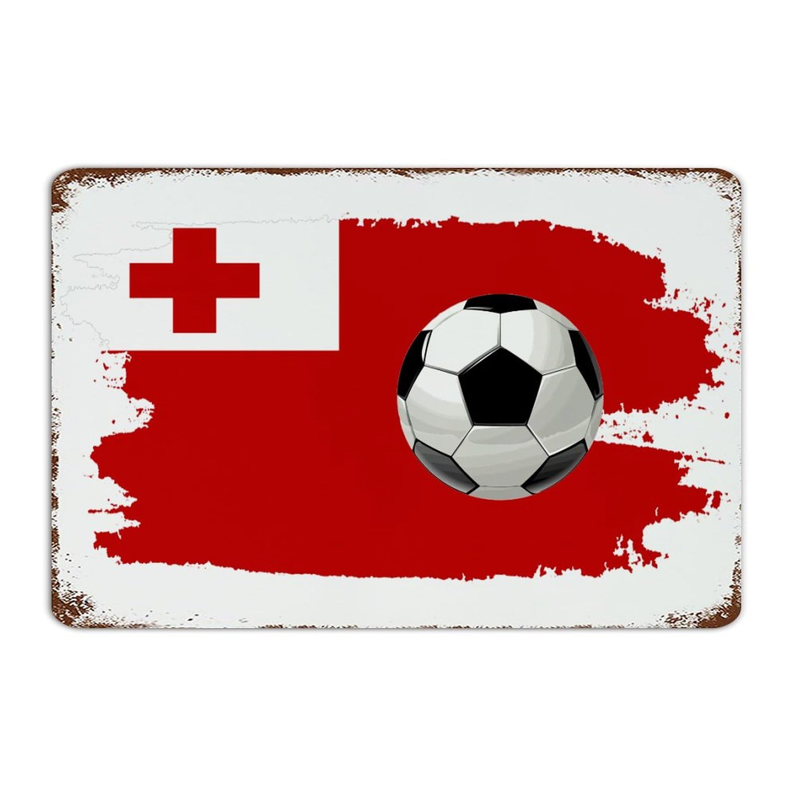 Panneau de football Tonga déco murale métal personnalisable pour buanderie cour et intérieur