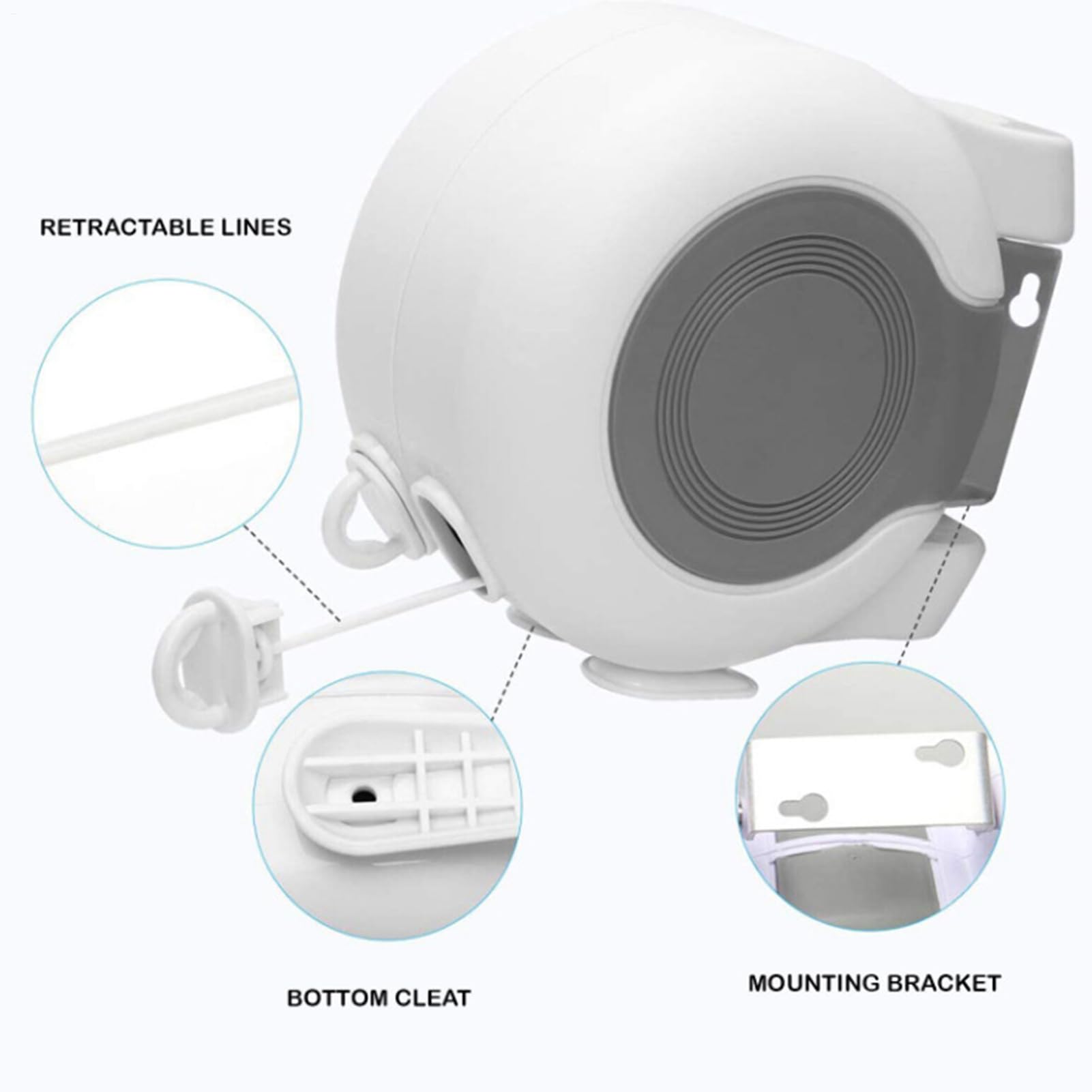 Cuerda de lavandería retráctil, Resistente al Viento, Suministros para el hogar, Cuerda de Ropa de Viaje, para Viajes, Camping, Pared, Crucero, Ducha, Paraguas, Patio, balcón, sótano