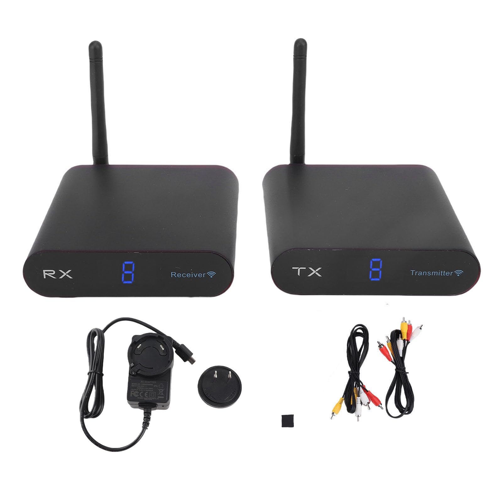 Trasmettitore AV wireless a lungo raggio, canale regolabile, ricevitore trasmettitore AV wireless Kit estensione AV wireless per proiettore TV Set Top Box Home Theater
