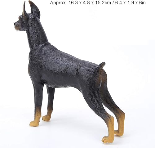 Miniatura 3 de Zerodis Figura Doberman negra, simulación en miniatura, modelo de acciones, modelo de sabueso noble, colección decorativa, para amantes de los perros