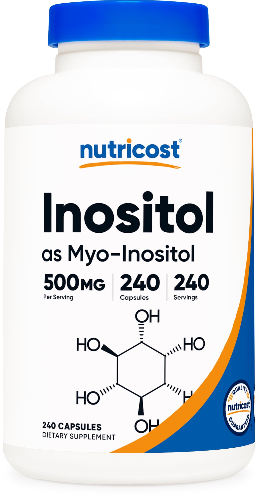 Nutricost Inositol Capsules 500mg, 240 Capsules - Veggie Capsules, Non-GMO, Gluten Free (Myo-Inositol)
