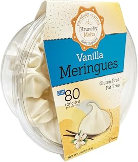 Krunchy Melts Original Meringue Cookies | Vanilla Flavor | Only 80 Calories Per Serving | Fat Free, Gluten Free, Dairy Free (4 Oz)