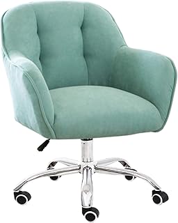 LIYIN Silla giratoria de Lino Sillón de Ocio Moderno, Taburete Giratorio de 360 ​​° Silla de Oficina, Silla de tocador tapizada para Oficina, Sala de Estar, Dormitorio, Altura Ajustable