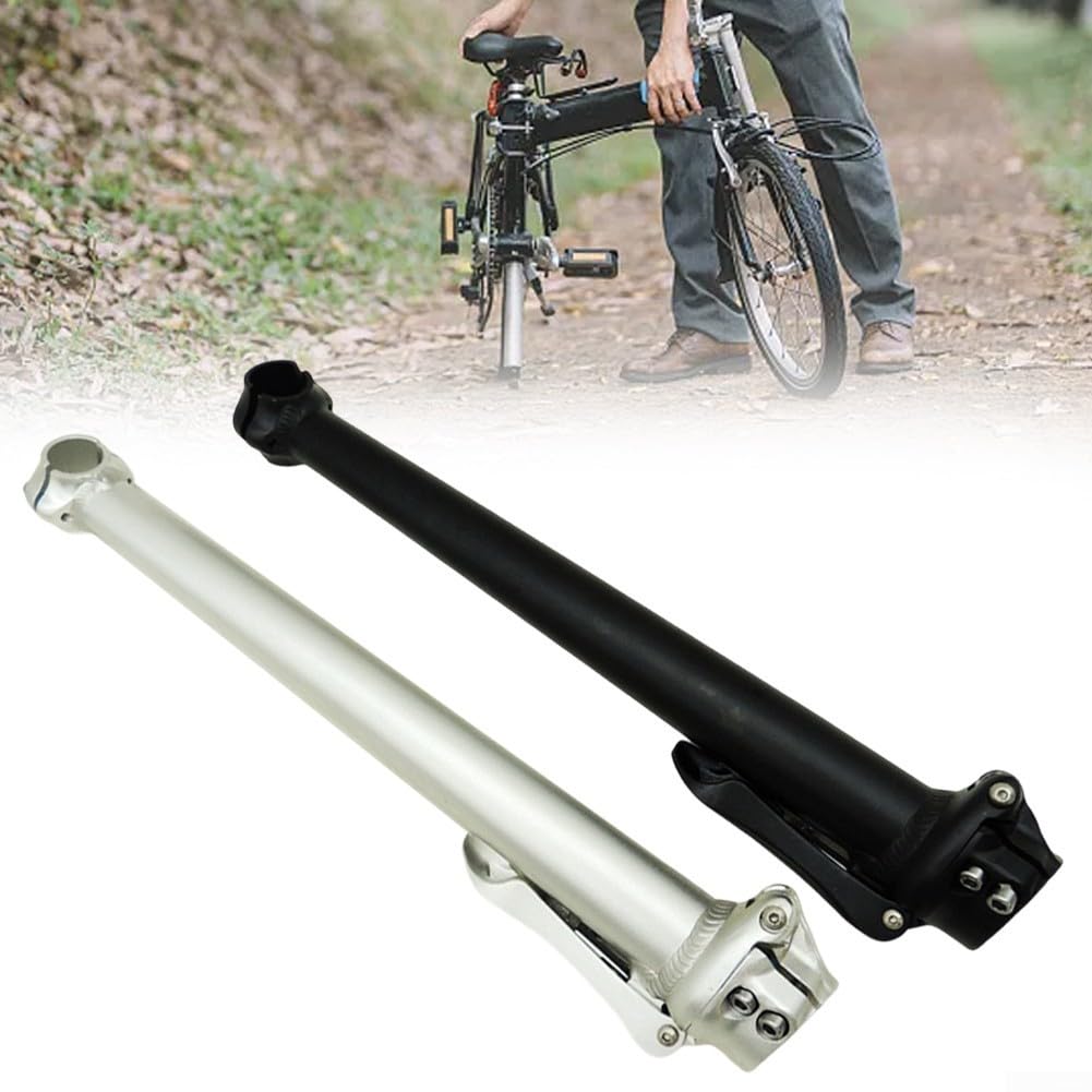 Riser per manubrio pieghevole in lega per biciclette elettriche a piega destra con diametro di attacco da 28,6 mm e compatibilità con manubrio da 25,4 mm (nero)