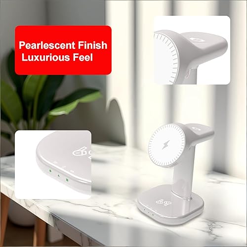 Miniatura 5 de Estación de carga inalámbrica 3 en 1 para soporte de cargador Magsafe, cargador magnético de teléfono para iPhone, Apple Watch, para Airpods, para