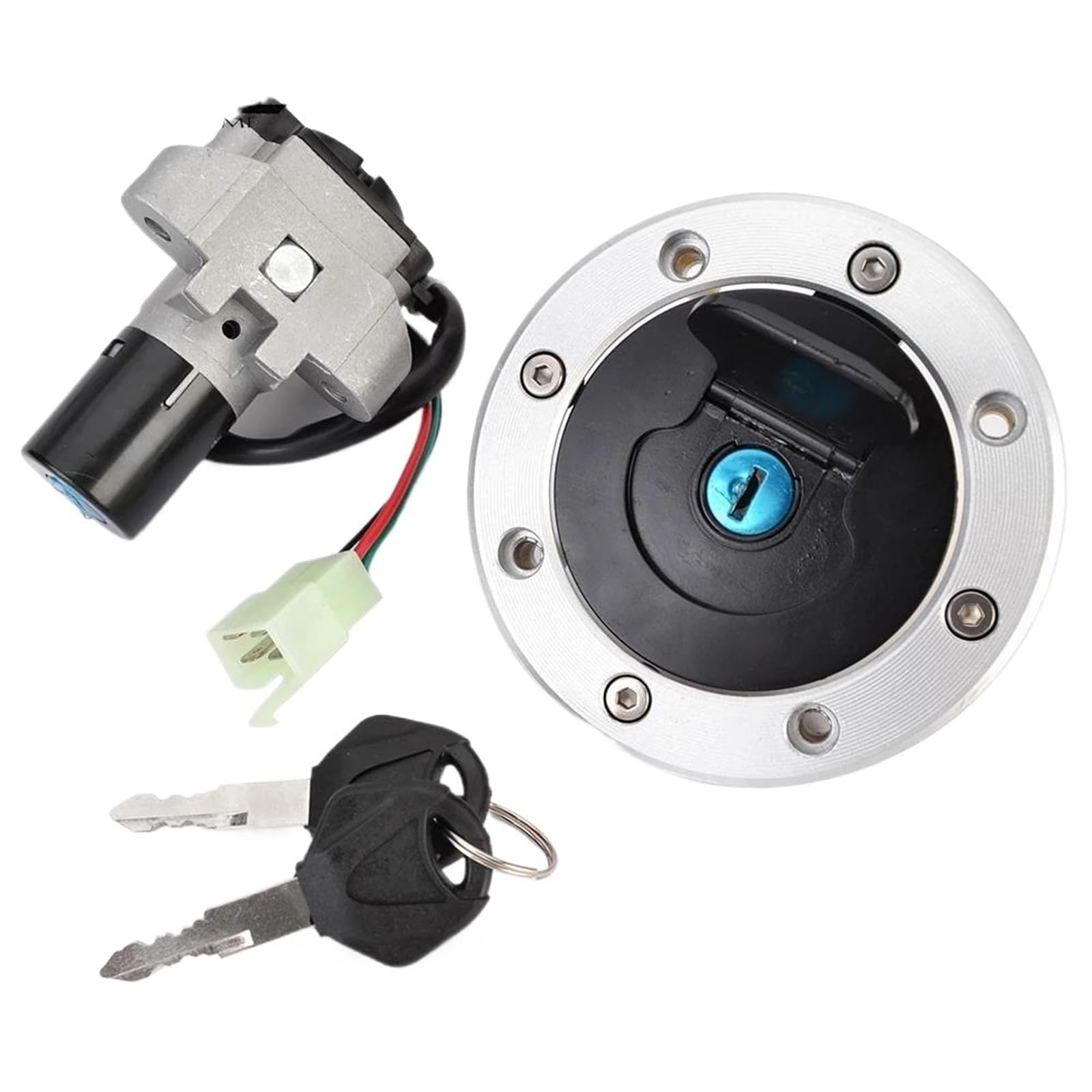 Accesorios para Motocicletas Tapa del depósito de Combustible con Cerradura de Encendido y Llave para Suzuki GSF400 M/N/P Bandit 1989-1995 1994 1993 1992 1991 1990
