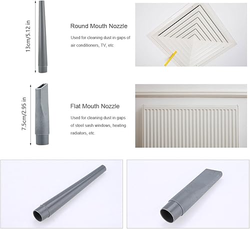 Miniatura 7 de Accesorios Tubos de extensión, conectores adaptadores, cepillos, boquillas de conector de codo, 9 piezas de accesorios de aspiradora, cabezales de