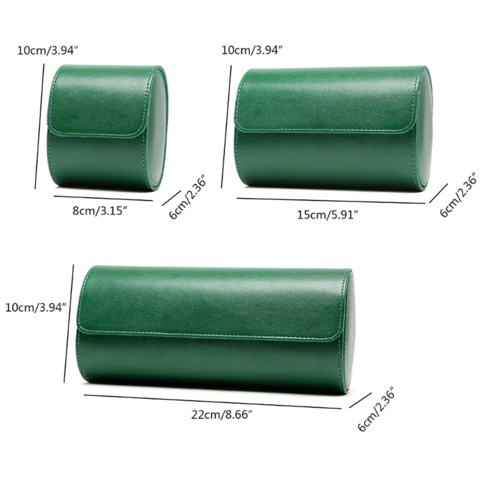 2 Piezas Estuche Organizador De Reloj De Viaje | Exhibición del joyero de la bolsa del almacenamiento del rollo del cuero de la PU for las mujeres de los hombres(L)
