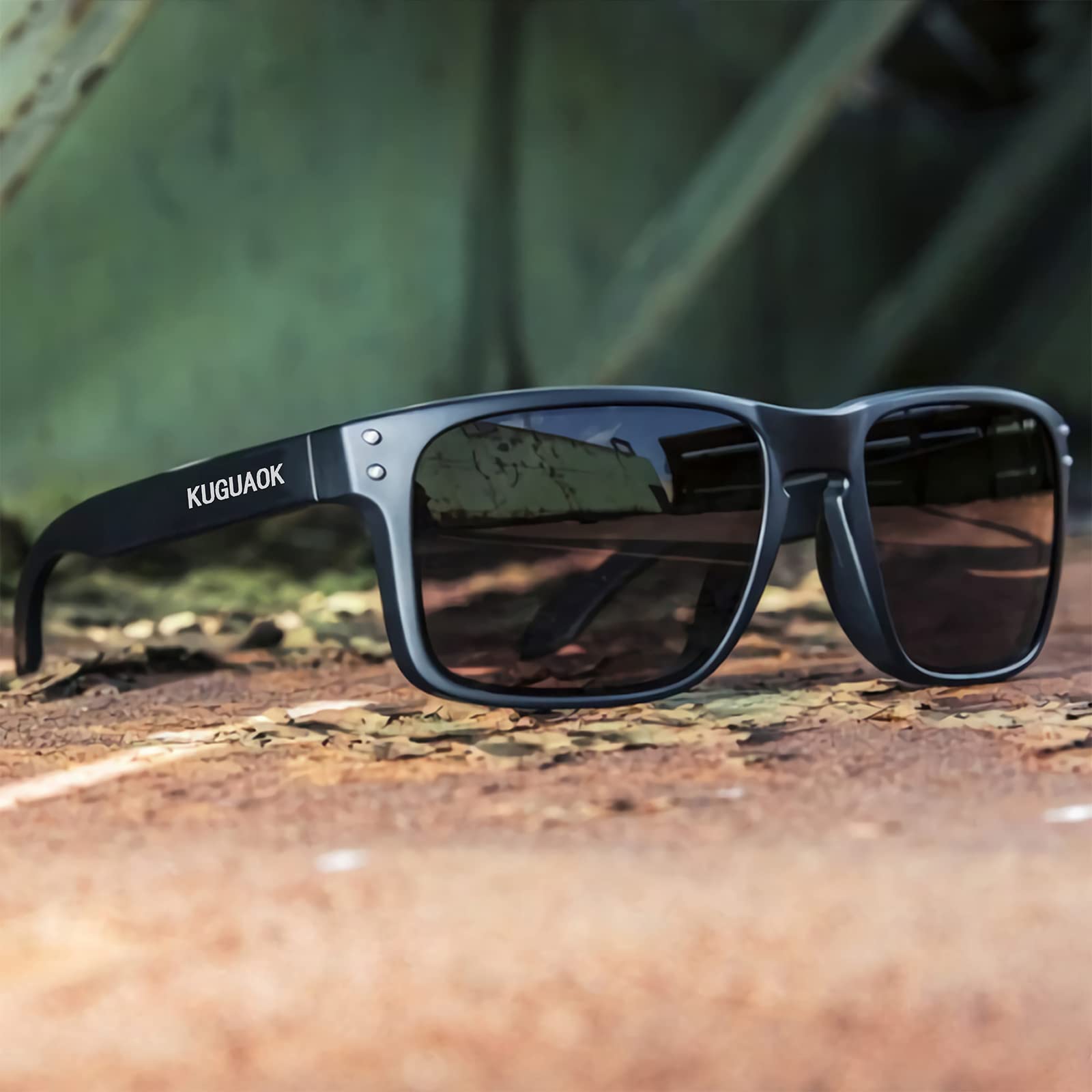 KUGUAOK Gafas de sol deportivas polarizadas para hombre, para conducir, ciclismo, pesca, gafas de sol 100% con protección UV
