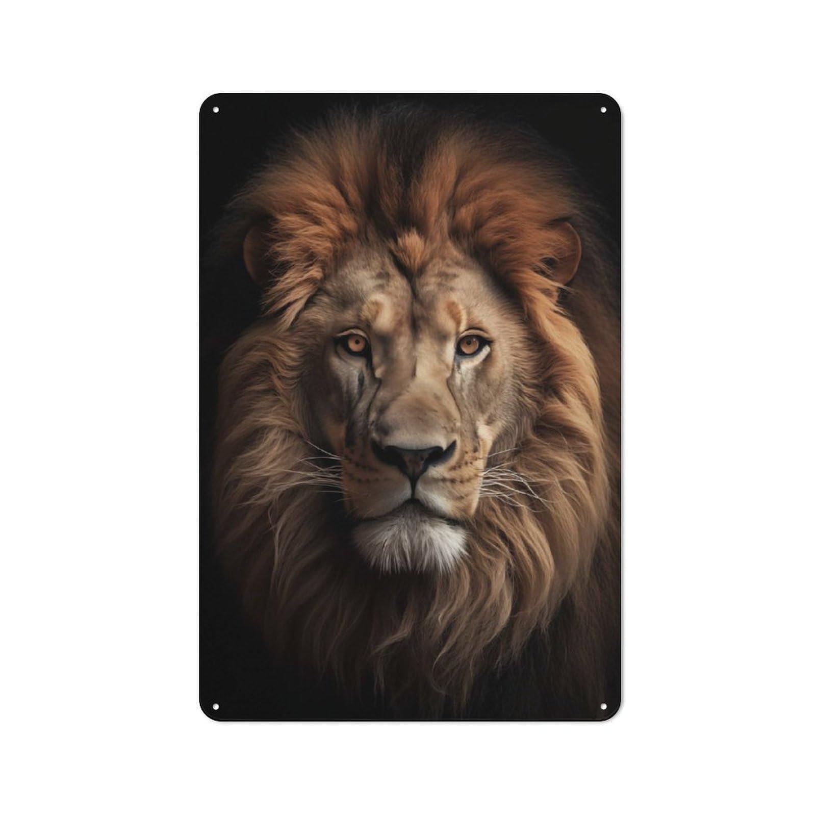Junmoney Lion Face Head Vintage Metal Gift Sign 30X20cm, Novelty Wall Art For Hallway, Home Bar, Garage Or Study
