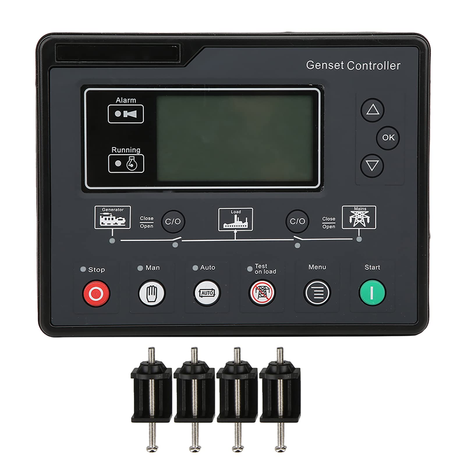 HQM6120U Sterownik agregatu prądotwórczego 0,570 V z wyświetlaczem LCD - Moduł sterujący automatycznego uruchamiania i zatrzymywania dla systemów 3-fazowych, 4-przewodowych i 120
