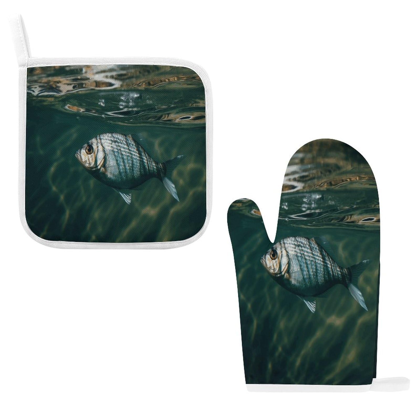 Fodpand Style Fish In Water Oven Mitts And Pot Holders Sets