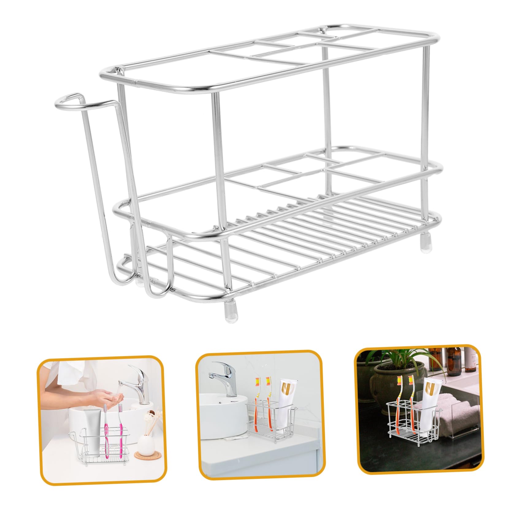 PRETYZOOM 5 Piezas De Soporte para Cepillo De De Acero Inoxidable Dispensador De Pasta De Organizador De Almacenamiento De Pasta De Cepillo De Magnético