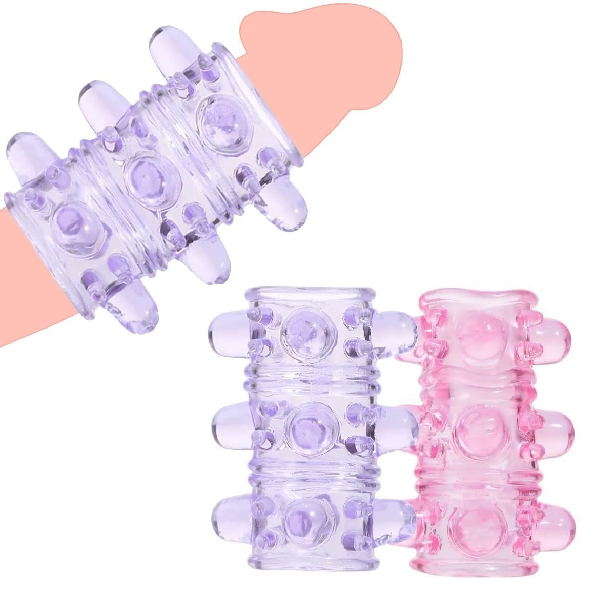 Reusable Penisen Extendors Sleeve Penis Male Cock Sleeve with Pellets Dick Enlarger Penis Sleeves Delayed Ejaculation G Spot
