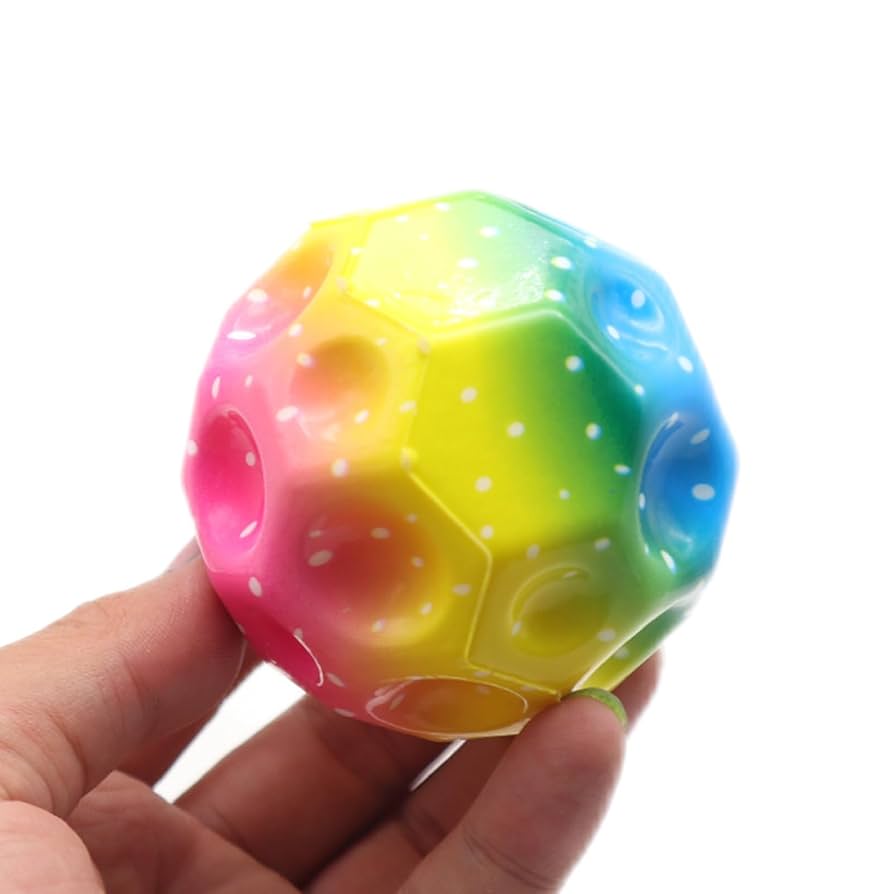 Aekatray Original Moon Ball - Space Balls Extreme High Bouncing Rubber Bounce Ball Sensory Ball Improve Hand-Eye Coordination Sports Training Ball Children's Sensory Ball