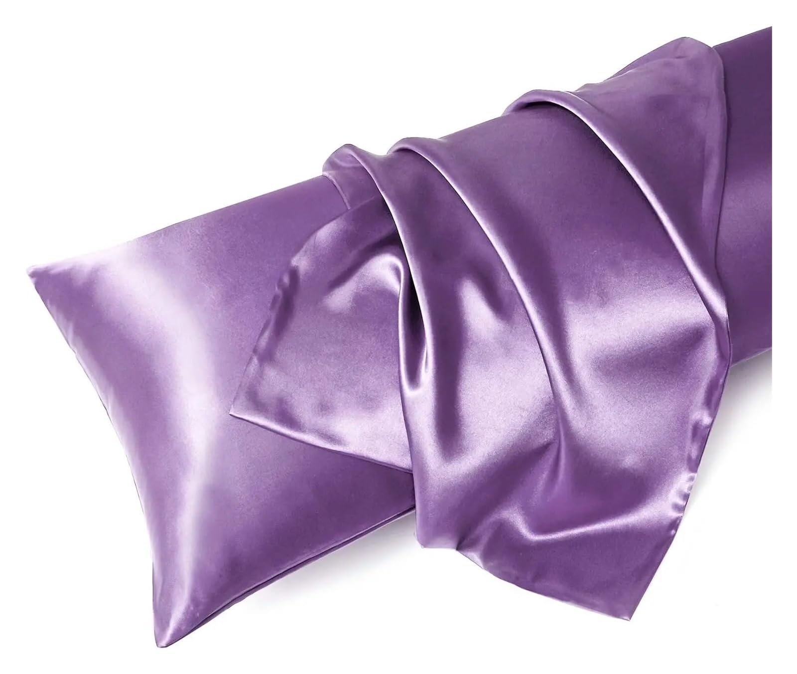 Silky Pillow Covers, 2 pcs Satin Envelope Closure Pillowcases Multicolor Multiple Sizes(Purple,51x66cm)