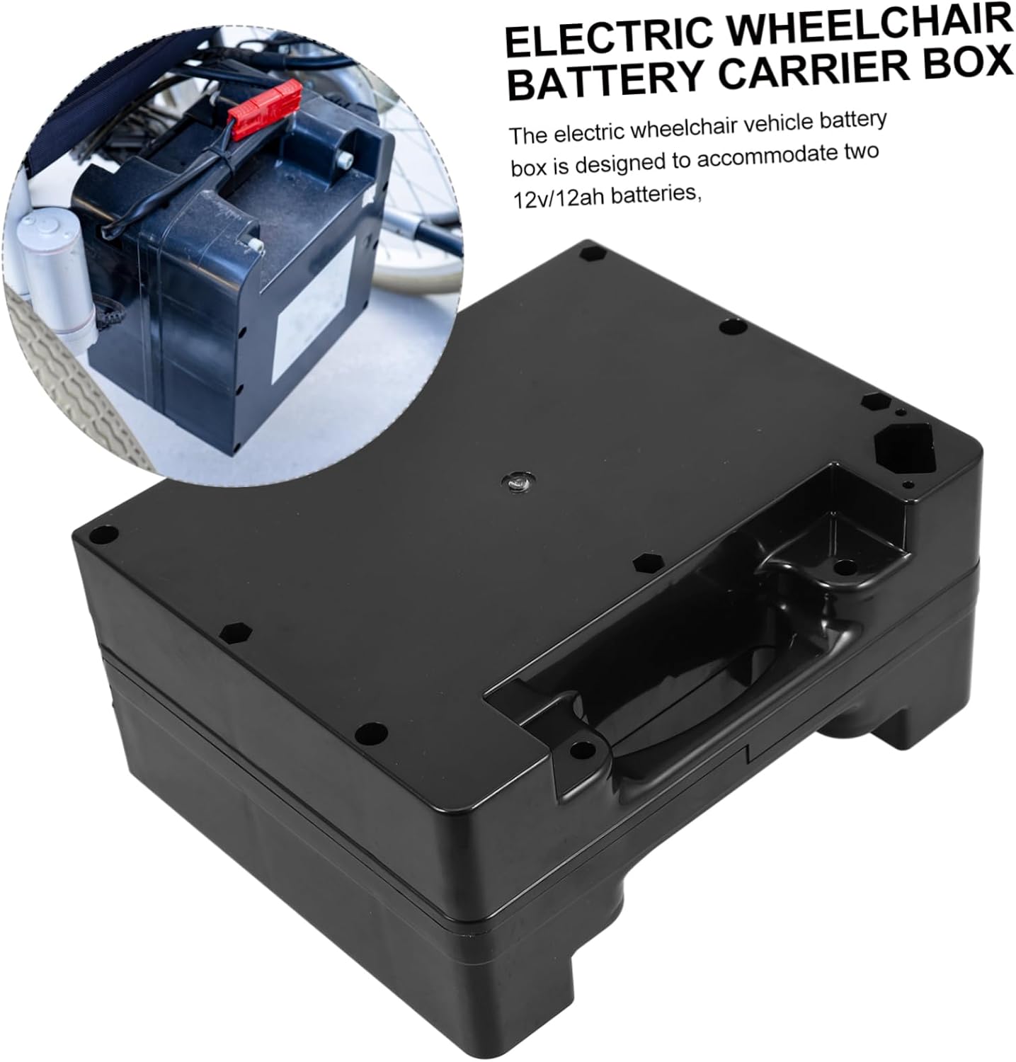 Lithium Battery Fireproof Box for Electric Wheelchair Battery Organizer Holder Wheelchair Accessory