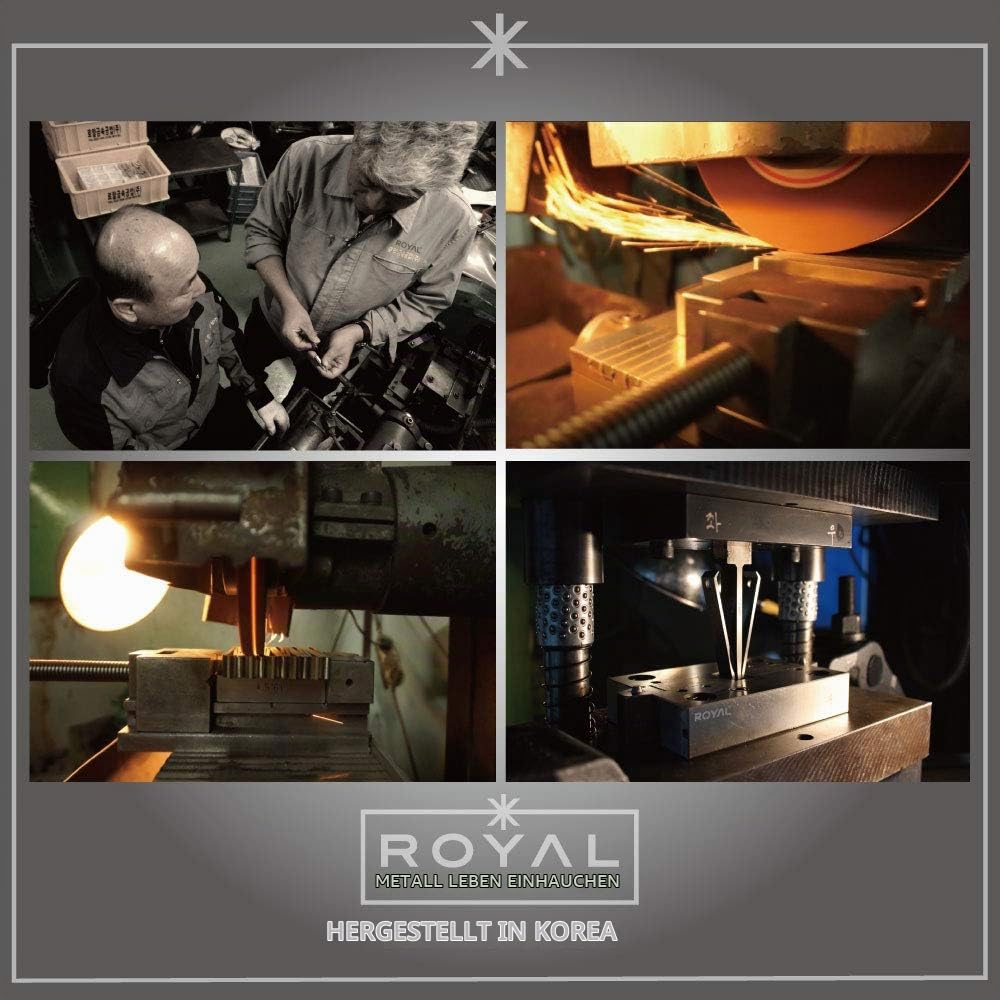 [Made in Korea] ROYAL Nasen- und Ohrhaarschneider für Männer, Manuell, batteriefrei, wasserdicht, Edelstahl, schmerzlos mit zwölf zweischneidigen Klingen, patentierter Mechanismus (Gold)