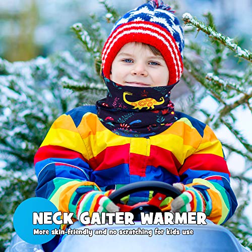 MCTi Kids Neck Gaiter Warmer Winter Fleece Scarves Face Masks 2 Packed for Snow Skiing Snowboarding4