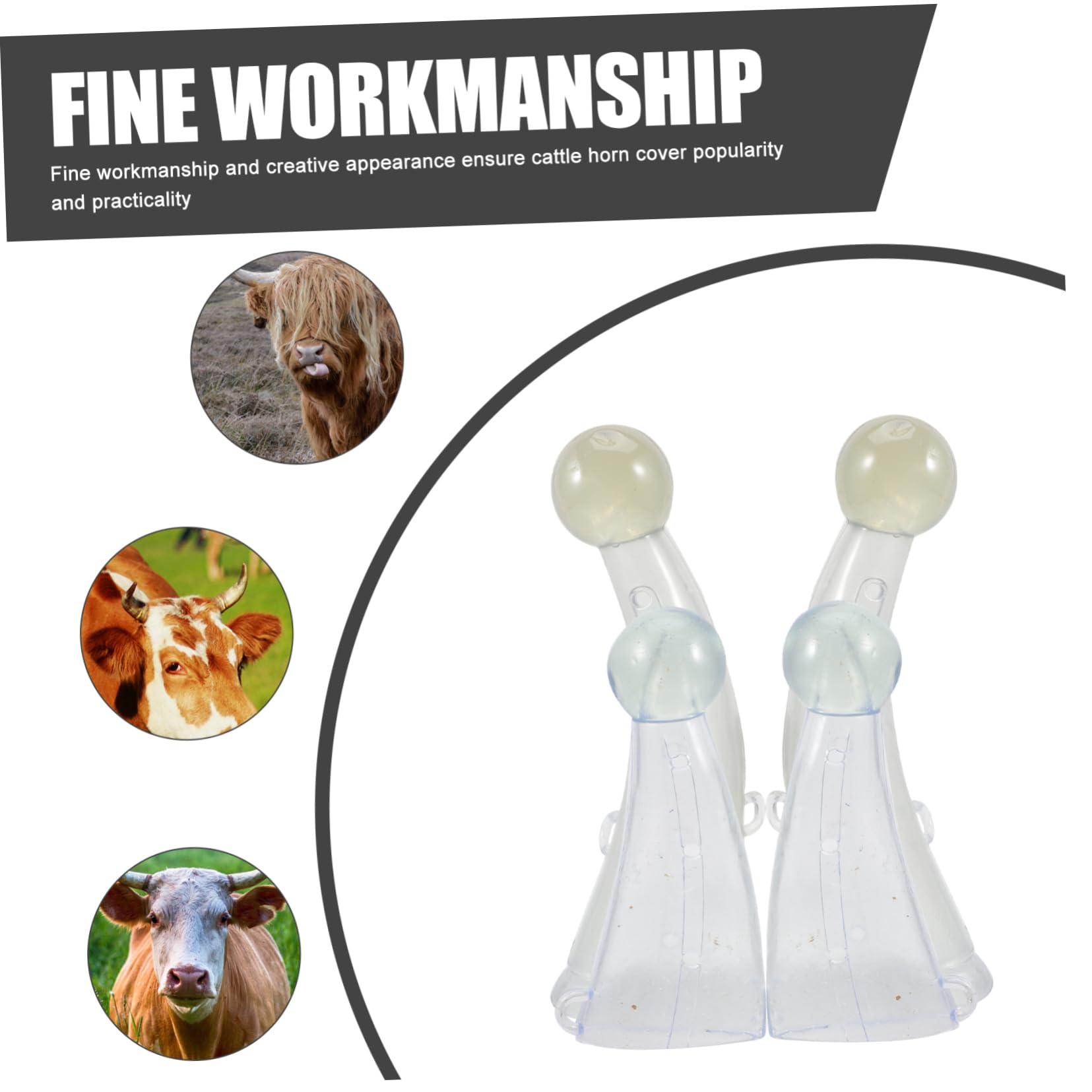 Hemobllo Protezione per Corna di Mucca in Silicone Resistente, Copertura Protettiva per Corno Bovino Design Ventilato, Set da 2 Paia per Uso Agricolo e Allevamento Ranch