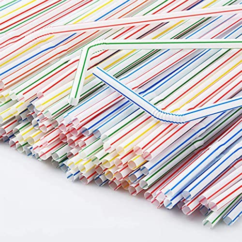 100 pitillos flexibles descartables de plástico 20.5 cm miniatura 3