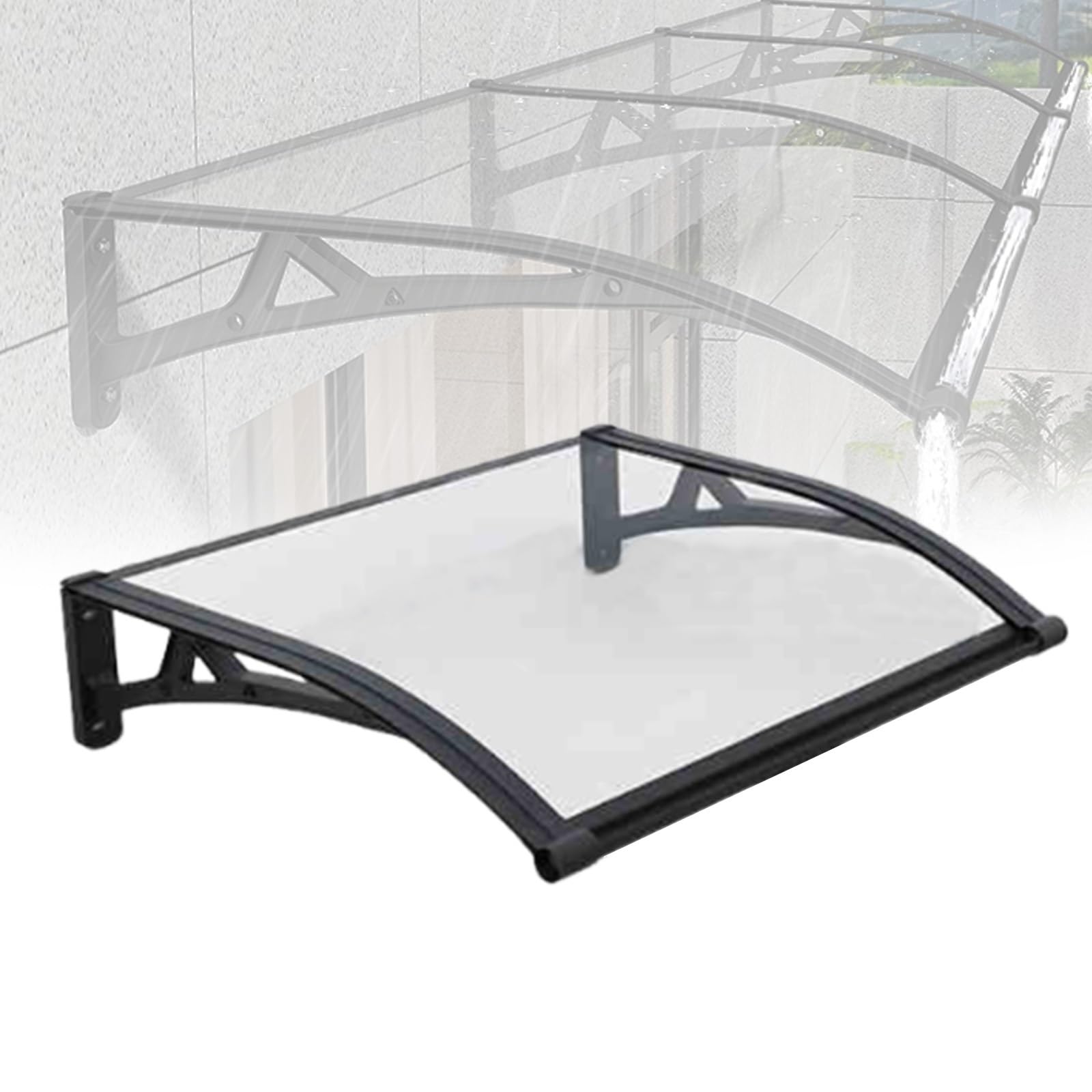 Auvent de porte en aluminium pour entrée extérieure abri de pluie facile