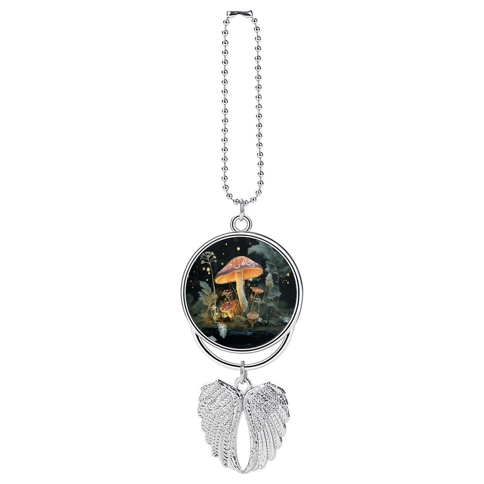 Butterfly Mushroom Car Pendant Rear View Mirror Hanging Ornament Auto Metal Charm for Aesthetic Interior Decor. Lucky Car Accessories Cute Funny Hanging Decor for Car Truck