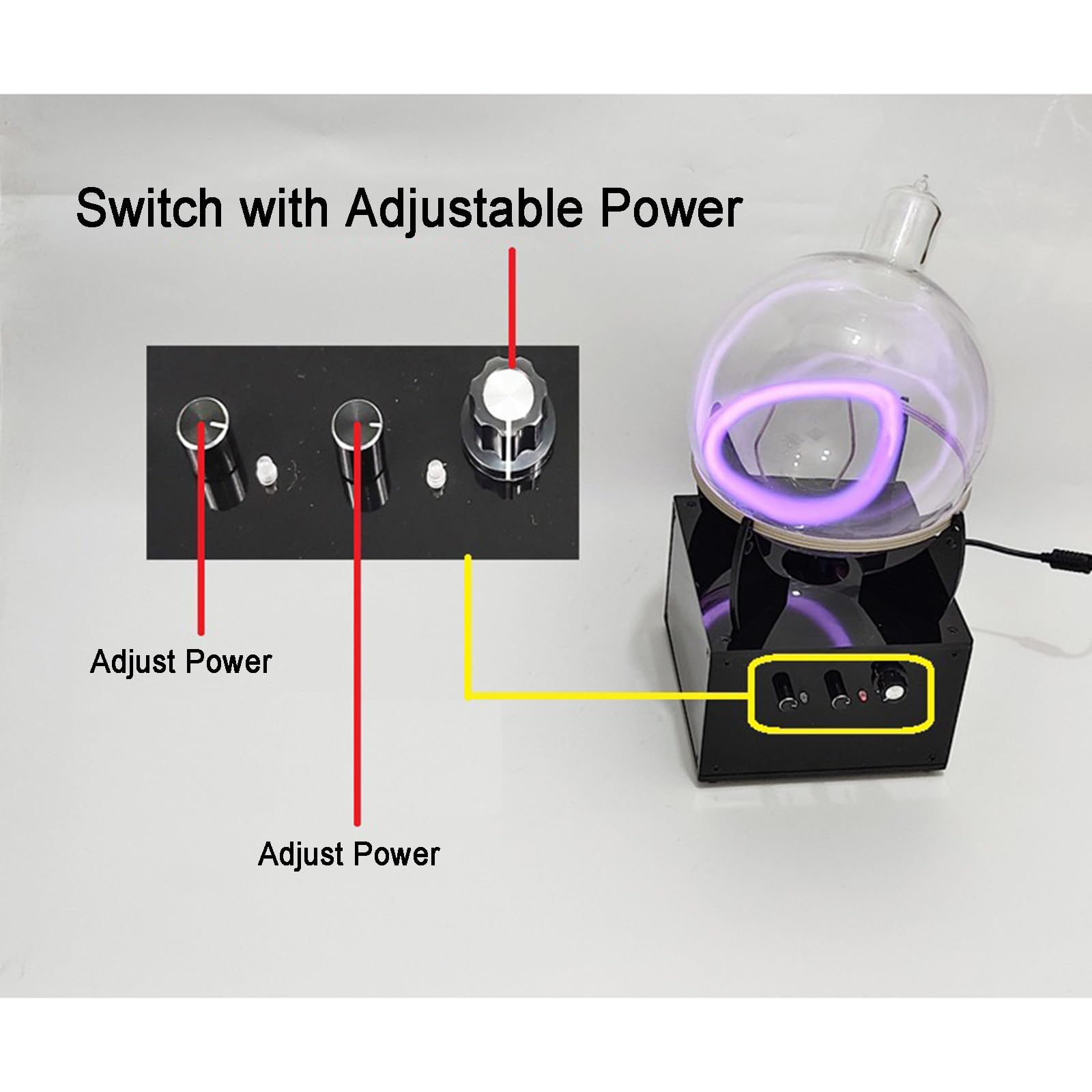 Esfera De Plasma con Circuito Toroidal, Excitador De Plasma DIY, Esfera De Vidrio De Xenón - Diámetro 16 Cm/6,3 Pulgadas, Ideal para Decoración De Fiestas