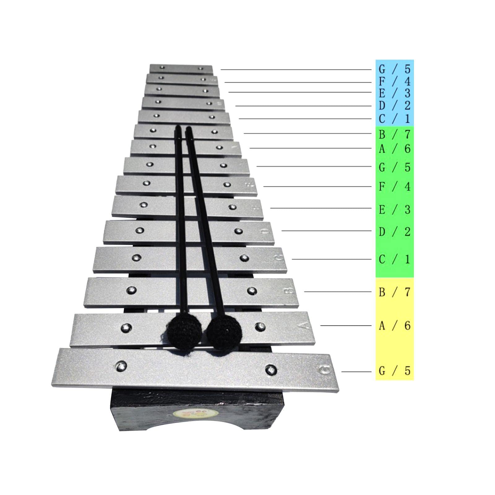Oshhni Kit di percussioni xilofono a 15 scale Strumento musicale con custodia per il trasporto