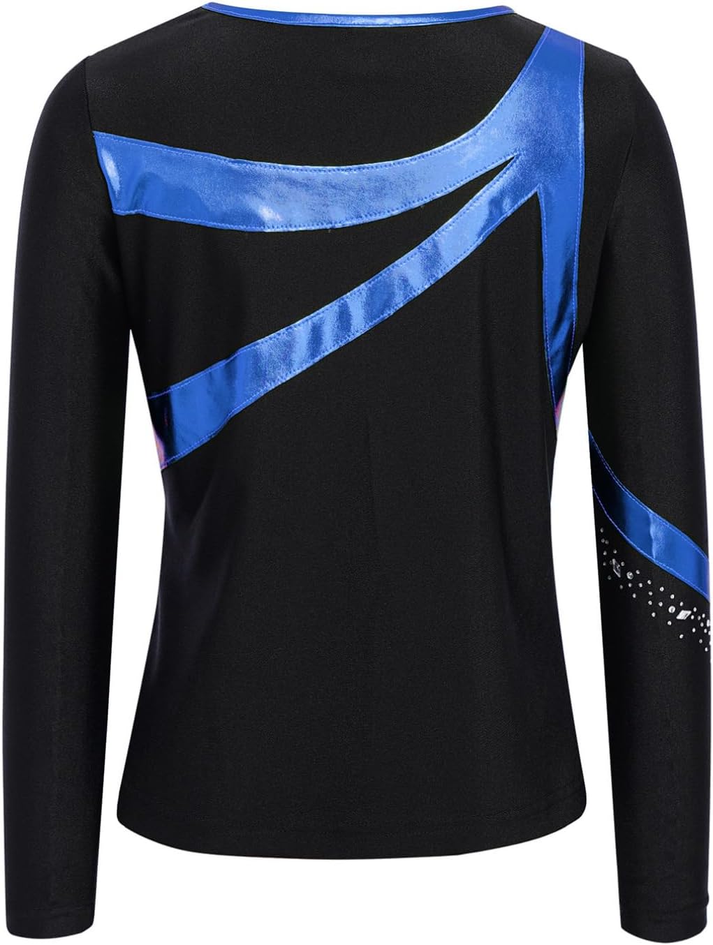 YiZYiF Sparkly Active Tees for BoysLatin Dancing Clothes Gymnastics Figure Skating Tops Long Sleeve Dance Shirts