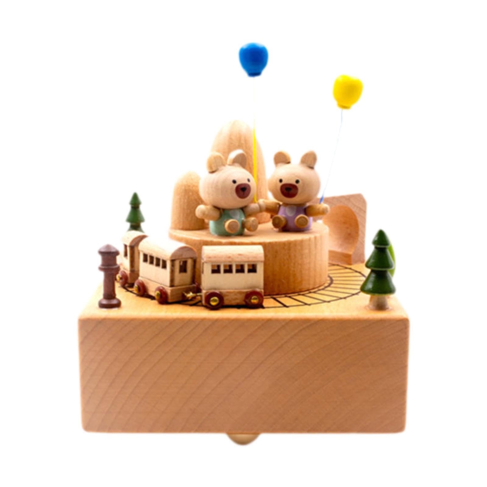 Caja Musical con Tren, Adorno de Escritorio Coleccionable para El Hogar.