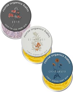 Norse Organics Acne,Norse Organics Acne Set - 3 Step System with Day Glow Balm, Acne Night Balm,Face Scrub - Natural Face Care with Arctic Herbs & Beeswax(3 pc kit)