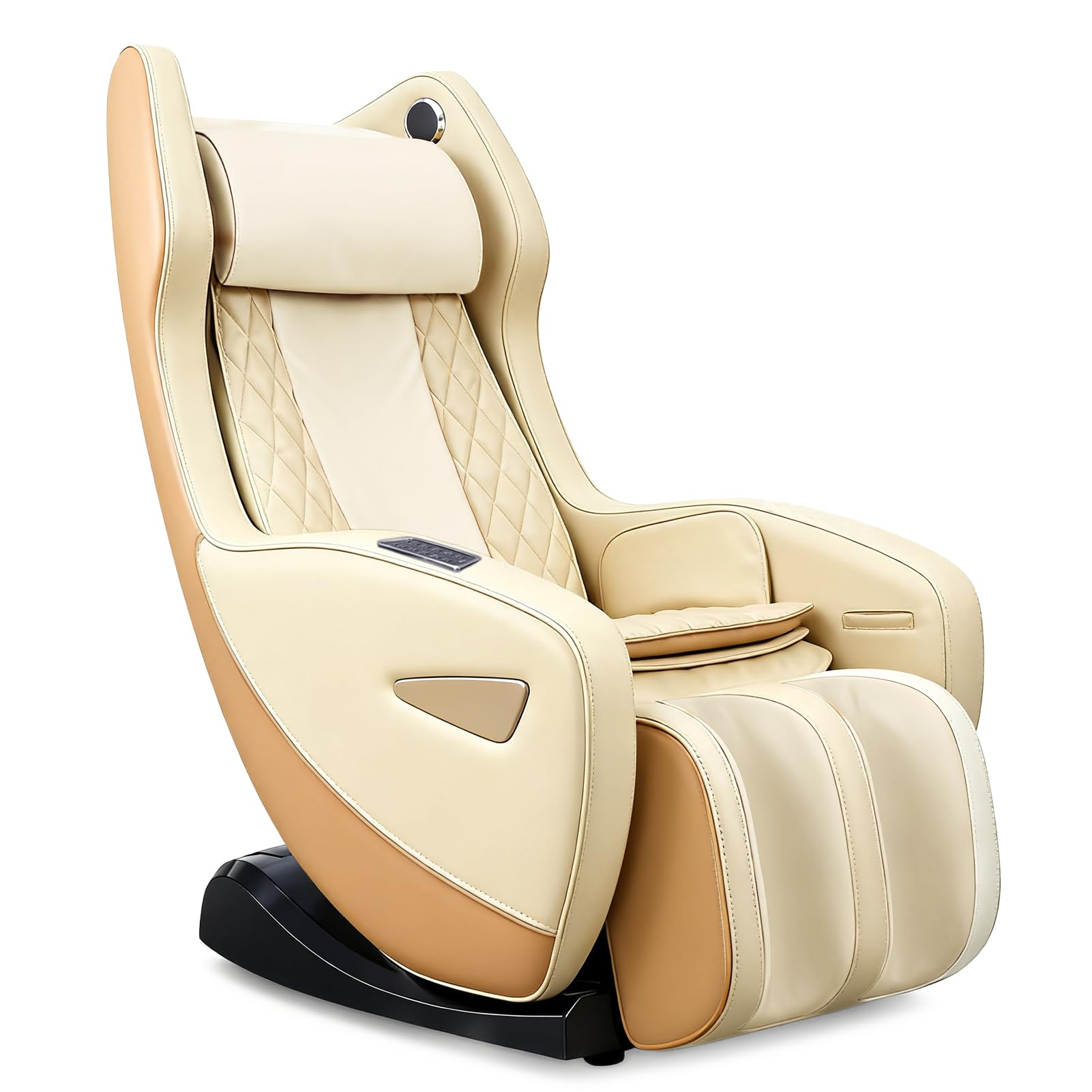 Silla de masaje, tumbona eléctrica, técnicas de masaje biónico, altavoz bluetooth, sillón de masaje relajante que ahorra espacio para hoteles, salones, oficina y uso doméstico (crema-beige)