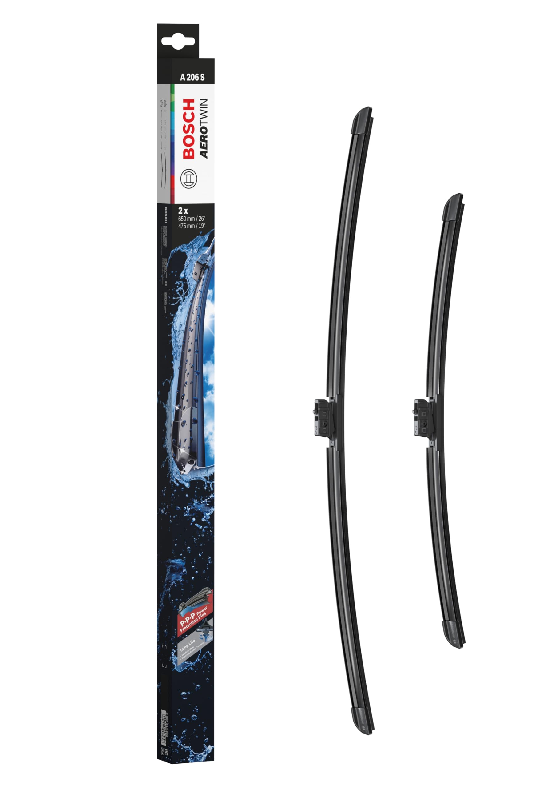 Bosch Scheibenwischer Aerotwin A206S, Länge: 650mm/475mm – Set für Frontscheibe