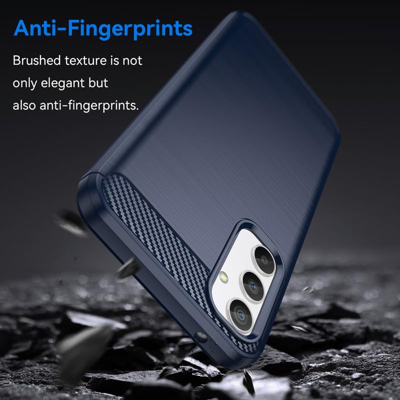 Image of Hybrid Carbon Fiber Back Case for Samsung Galaxy A34 5G (Blue)