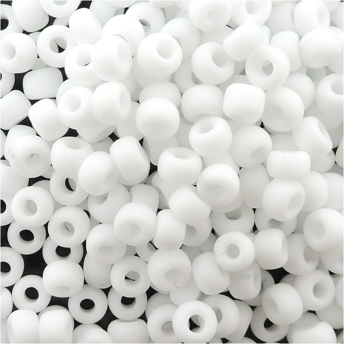 MATTE OPAQUE WHITE MIYUKI SEED BEADS APPX 22GM TUBE 6/0 Round